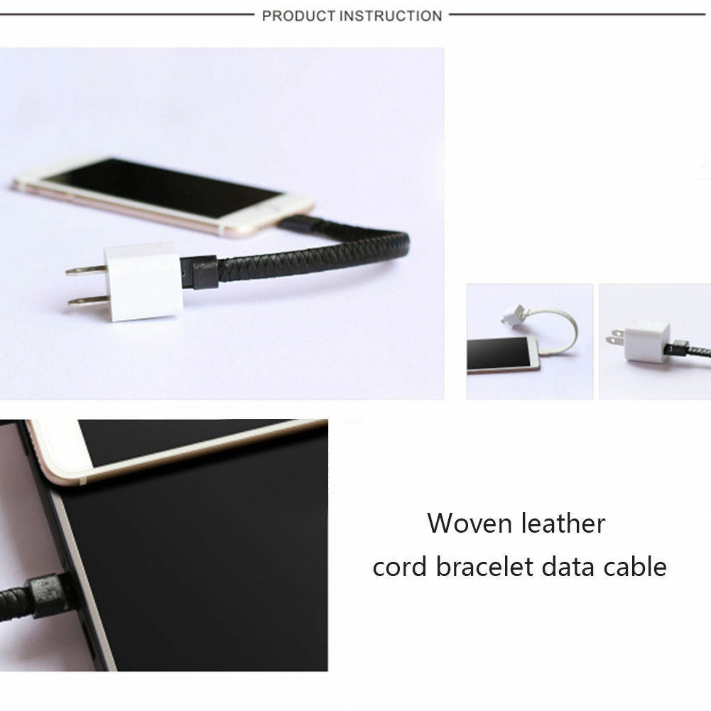 USB Charging Cable Outdoor Portable Leather